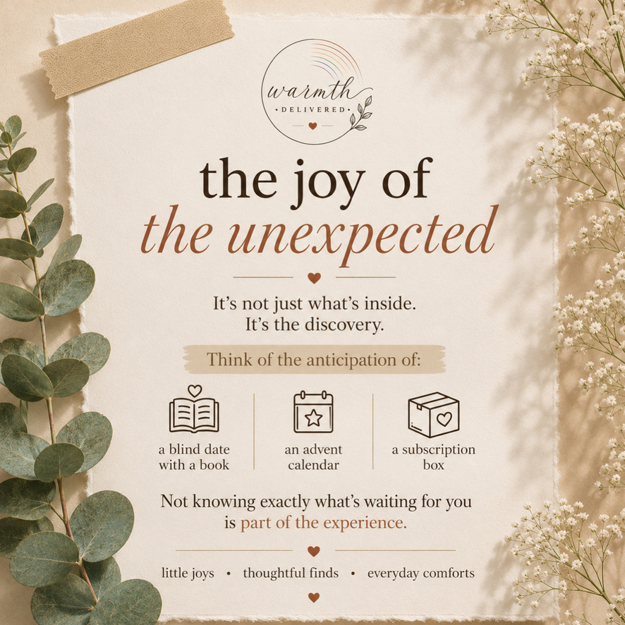 The joy of the unexpected Warmth Delivered visual
